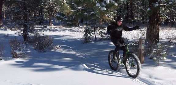 Mike riding in the snow!